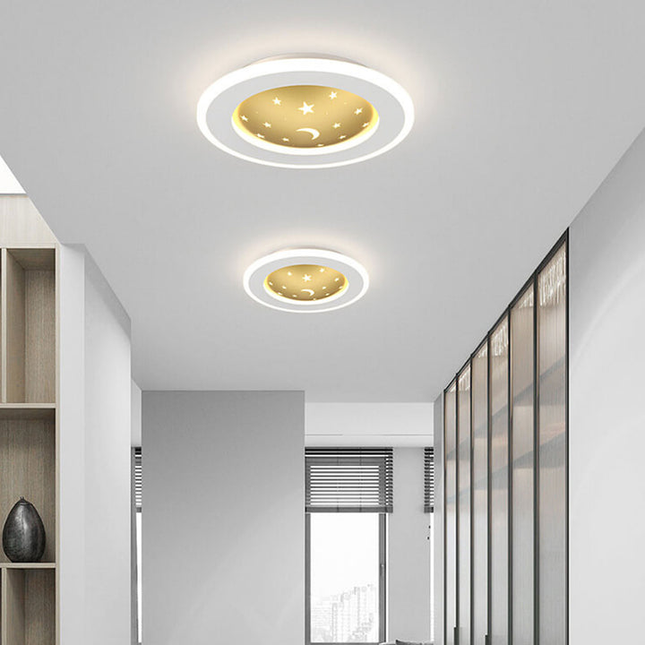 Nordic Minimalist Starry Sky Square Runde Schmiedeeisen Aluminium LED Unterputz Deckenleuchte 