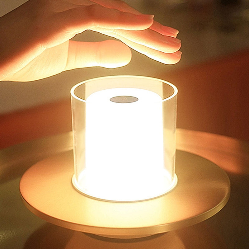 Lampe de Table Moderne à Bougie LED Cylindrique de Luxe Léger 