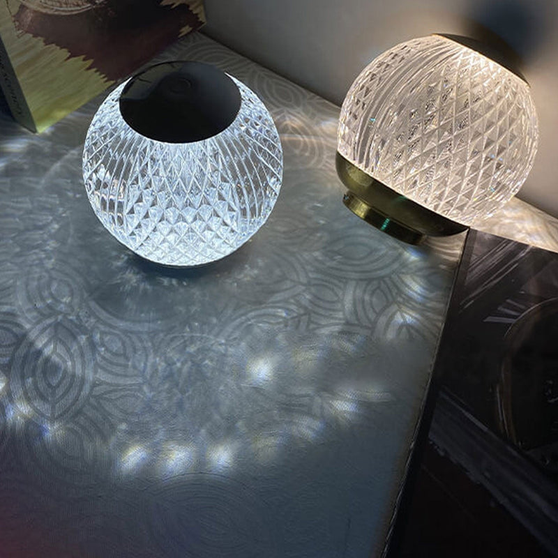 Modern Creative Acrylic Crystal Ball LED Rechargeable Touch Night Light Table Lamp