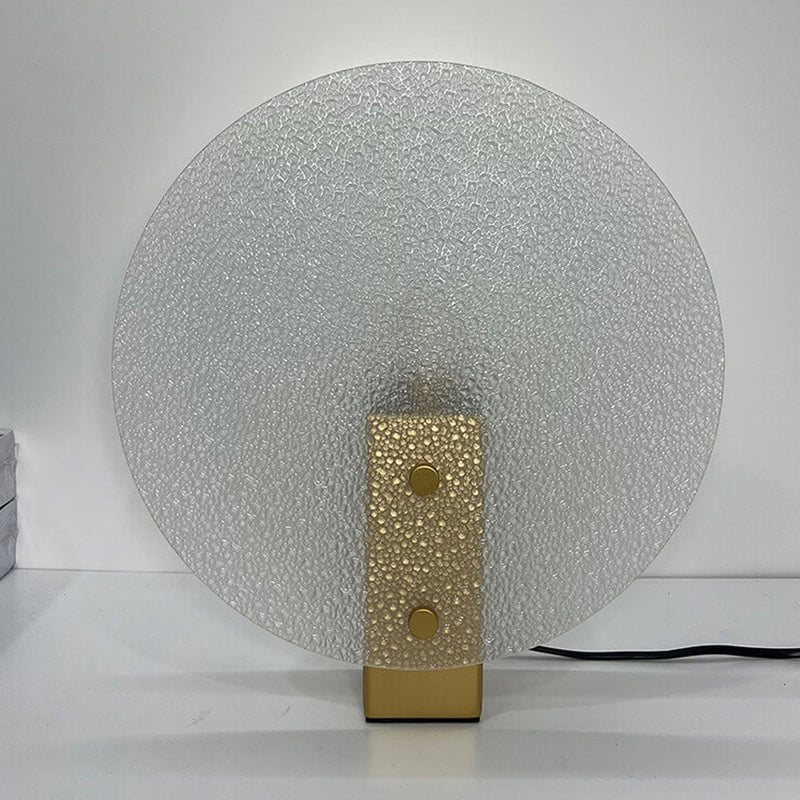 Lampe de table moderne en verre dépoli rond de luxe léger à 1 lumière 