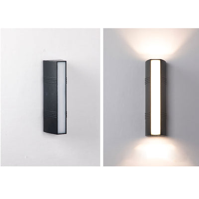 Applique murale extérieure LED lumineuse rectangulaire simple nordique haut et bas 