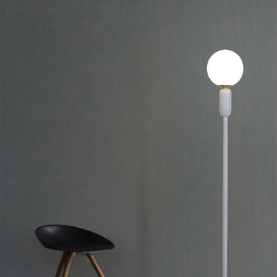 Nordic Minimalist Glass Ball Linear Base LED Standing Floor Lamp