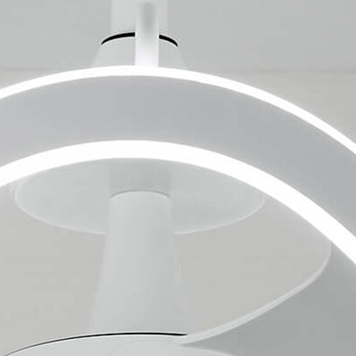 Lumière de ventilateur de plafond silencieux à tiges descendantes circulaires inversées de luxe moderne 