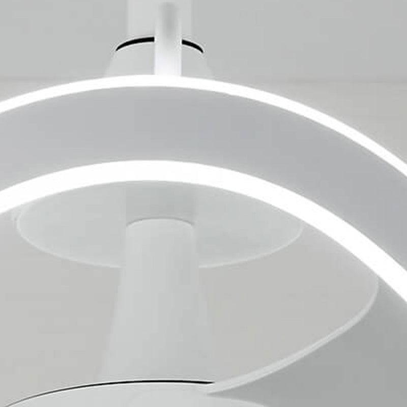 Lumière de ventilateur de plafond silencieux à tiges descendantes circulaires inversées de luxe moderne 