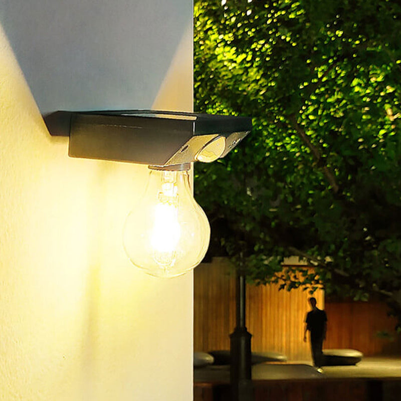 Modern Solar Tungsten Bulb Outdoor Waterproof Body Sensor Garden Wall Sconce Lamp