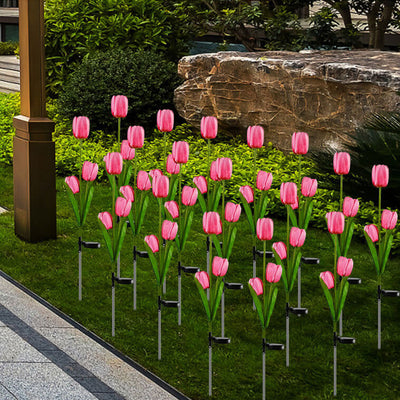 Solar-Tulpen-Rasen-Licht-im Freiengarten-LED-Tulpen-Blumen-Licht-Bodeneinsatz-Landschaftslicht 