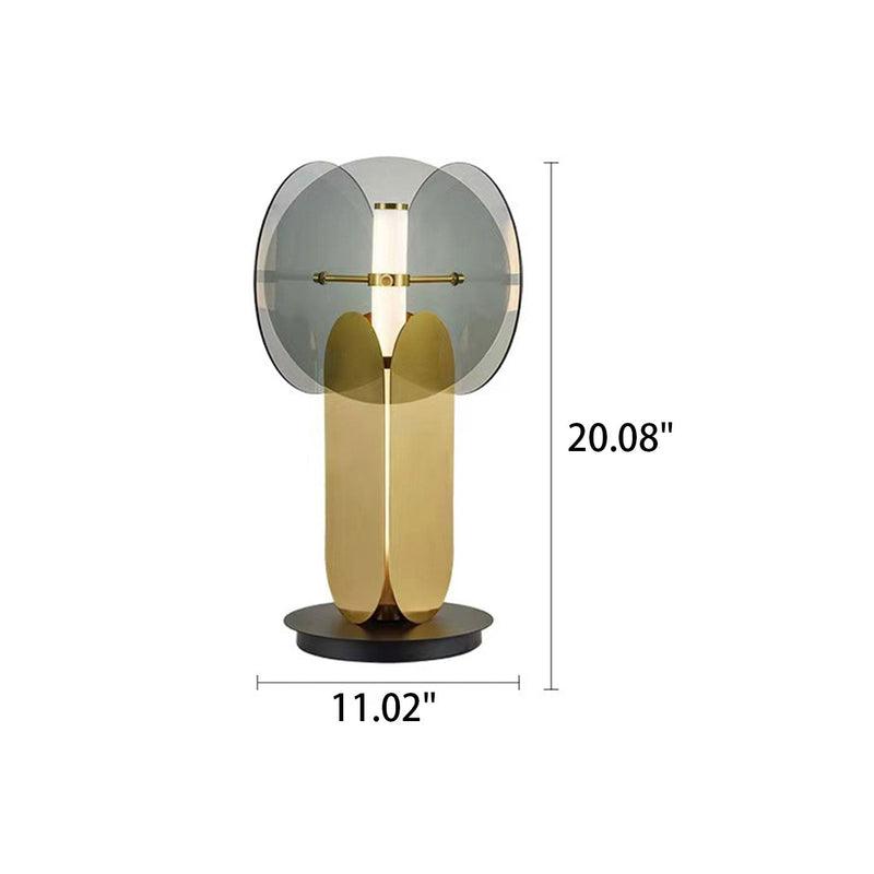 Lampe de table LED en fer et verre d&
