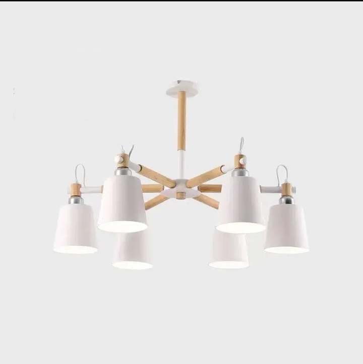 Nordische moderne Mode kreative Massivholz Macaron 3/6/8 Lichter Kronleuchter 