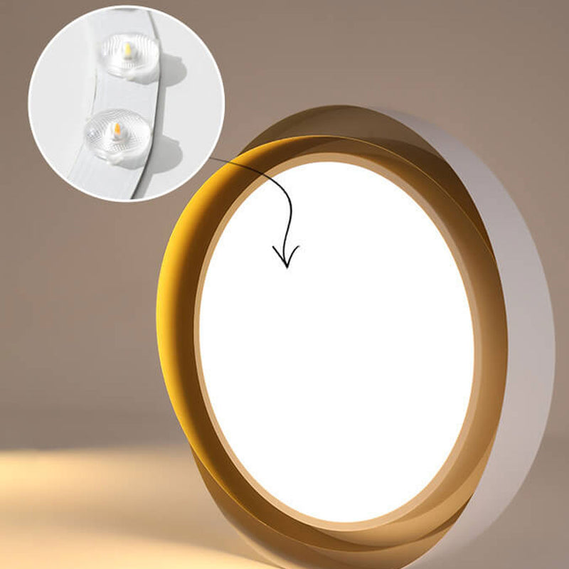 Modern Minimalist Round Wrought Iron LED Flush Mount Ceiling Light