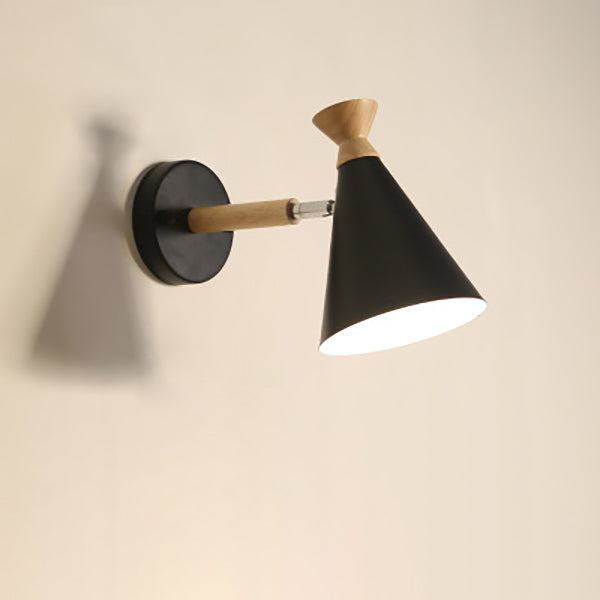 Nordic Creative Bell Shade Wood 1-Light Wall Sconce Lamp