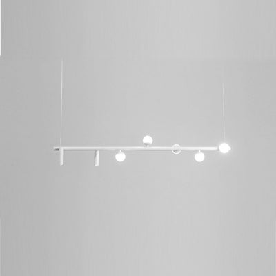 Minimalistischer Island Light Linearer 6/7-Licht-Acryl-Eisen-LED-Kronleuchter 