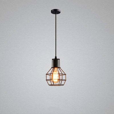 Suspension Luminaire à Abat-Jour en Fer Forgé à Découpe 1 Lumière 
