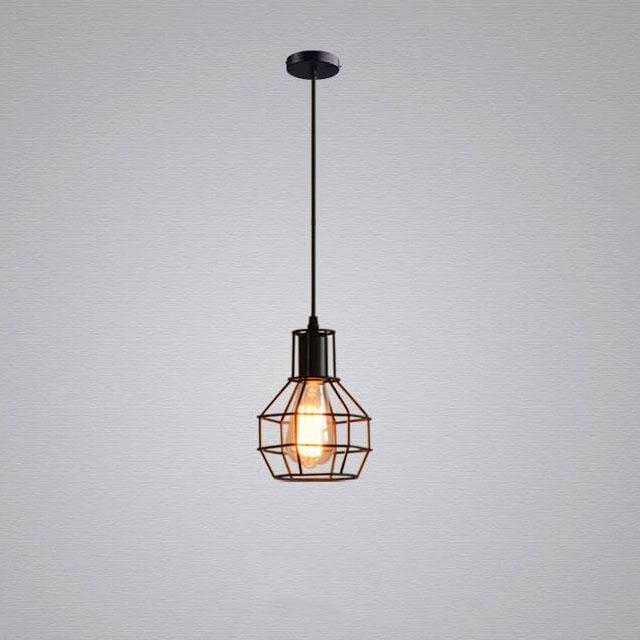 Suspension Luminaire à Abat-Jour en Fer Forgé à Découpe 1 Lumière 