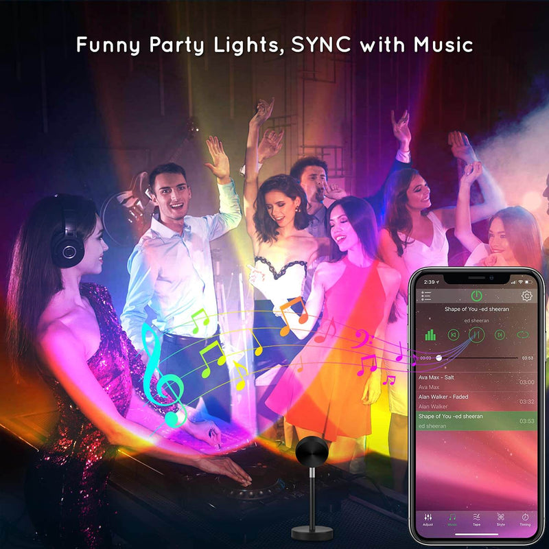مصباح غروب الشمس APP التحكم في مصباح إسقاط الغروب 16 RGB دوران 180 درجة مصابيح أرضية 