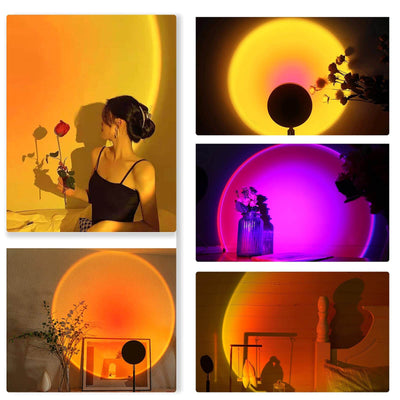 Sonnenuntergangslampe APP-Steuerung Sonnenuntergangsprojektionslampe 16 RGB-Stehlampen mit 180-Grad-Drehung 
