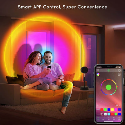 مصباح غروب الشمس APP التحكم في مصباح إسقاط الغروب 16 RGB دوران 180 درجة مصابيح أرضية 