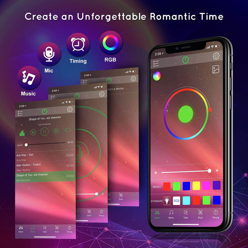مصباح غروب الشمس APP التحكم في مصباح إسقاط الغروب 16 RGB دوران 180 درجة مصابيح أرضية 