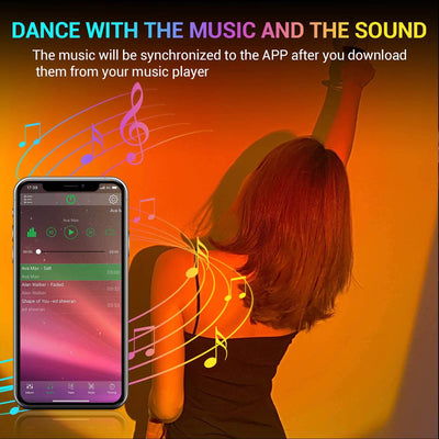 مصباح غروب الشمس APP التحكم في مصباح إسقاط الغروب 16 RGB دوران 180 درجة مصابيح أرضية 