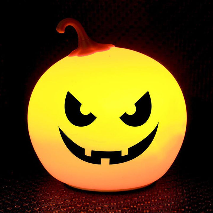 Lampe de table LED décorative colorée en forme de citrouille ronde pour Halloween 