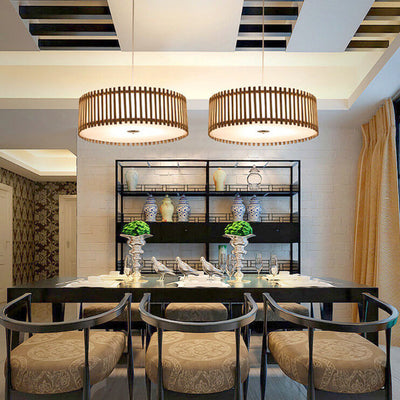 Modern Simple Wooden Cylindrical Flush Mount Ceiling Light