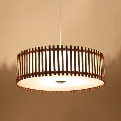 Modern Simple Wooden Cylindrical Flush Mount Ceiling Light