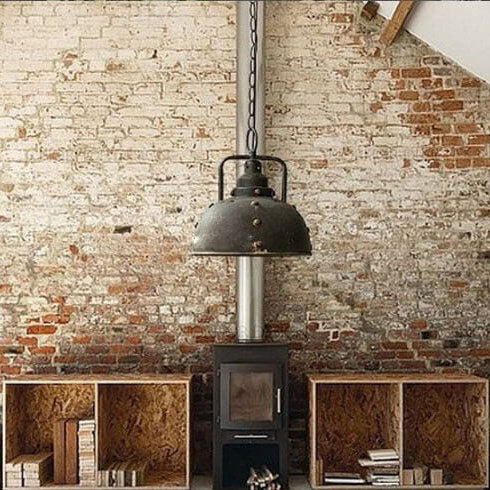 Vintage Rust 1-Light Dome Pendant Light