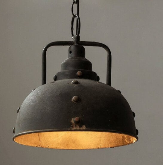 Vintage Rust 1-Light Dome Pendant Light
