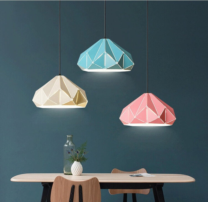 Nordic Macaron Geometric Shape Metal 1-Light Pendant Light