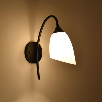 Modern 1-Light Slant Bell Shaped Armed Sconce Lamp