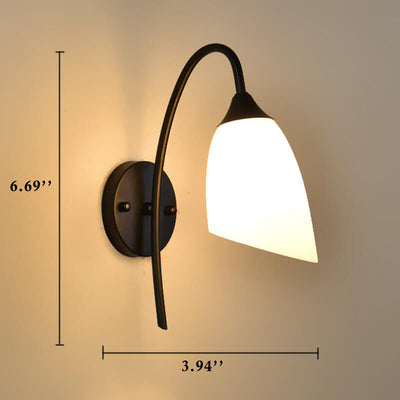 Modern 1-Light Slant Bell Shaped Armed Sconce Lamp