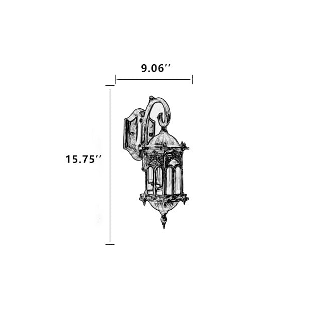 Europäische Vintage wasserdichte 1-Licht-Metallwandleuchte für den Außenbereich 