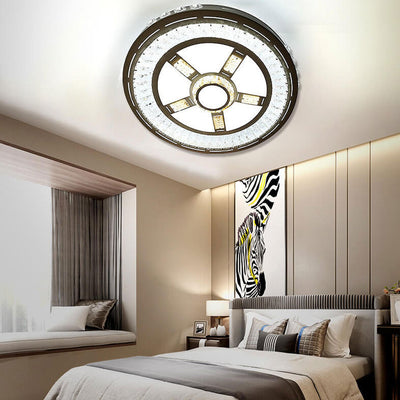 Nordic Light Luxury Round Design Multi-Style LED Flush Mount Light