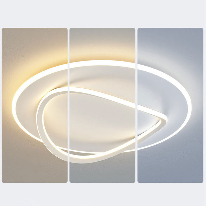 Nordic Minimalist Round Oval LED Flush Mount Ceiling Light