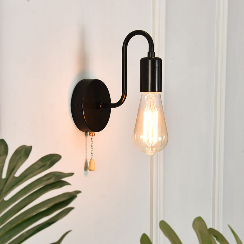 Nordisches industrielles Reißverschluss-Design 1-Licht-Wandleuchte 