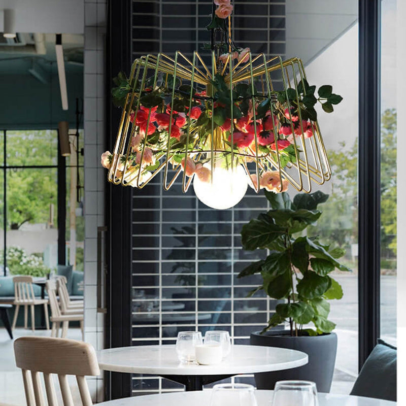 Industrial Creative Greenery Iron 1-Light Pendant Light