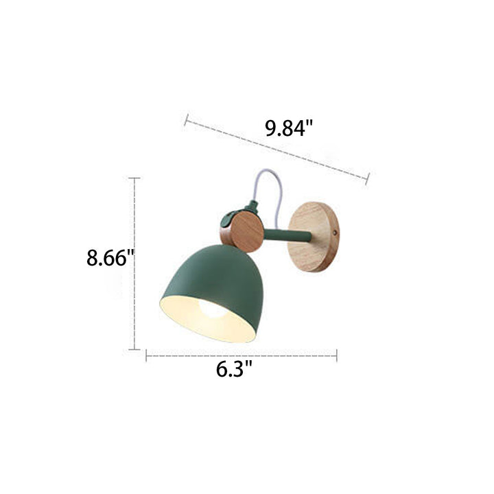 Applique murale rotative à 1 lumière Nordic Macaron Dome Log 