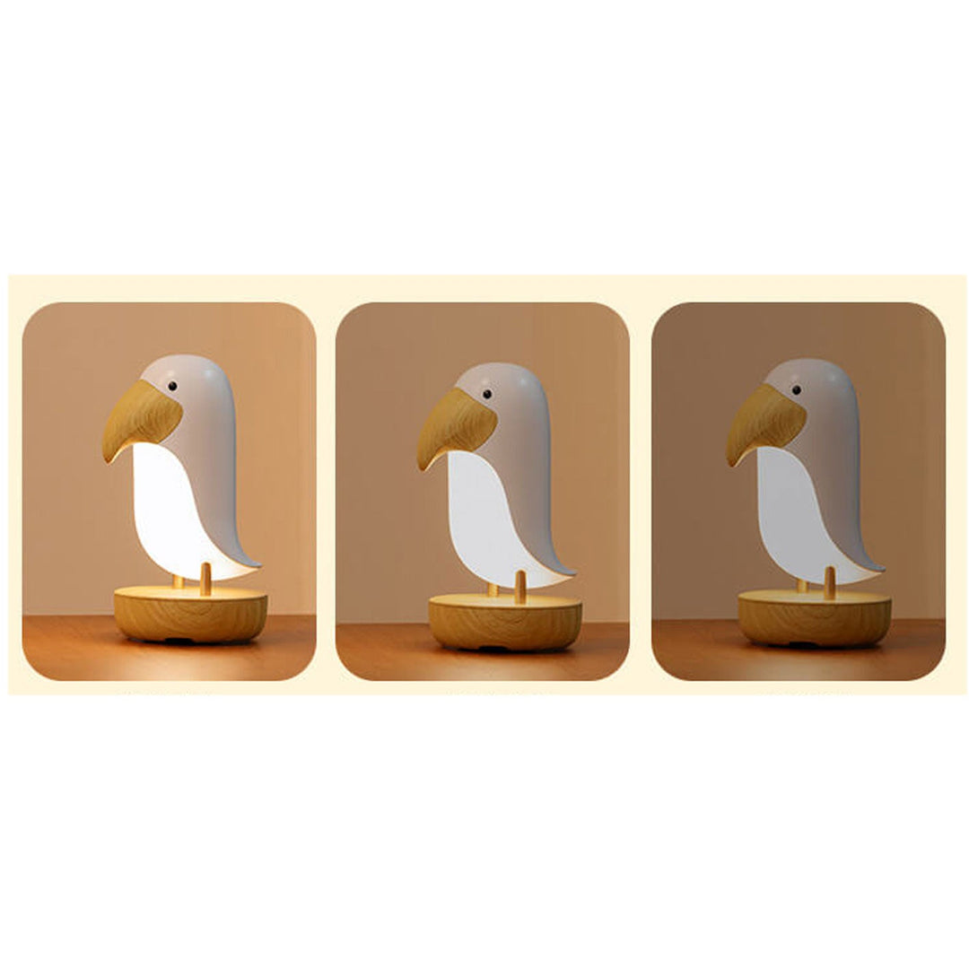 Lámpara de Mesa con Luz Nocturna Bluetooth Recargable USB de Pájaro Creativo 