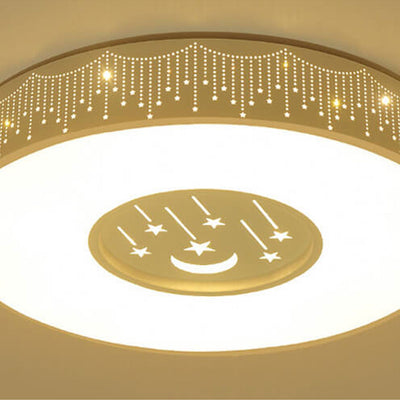 Modern Minimalist Starry Sky Round Children's LED Flush Mount Ceiling Light