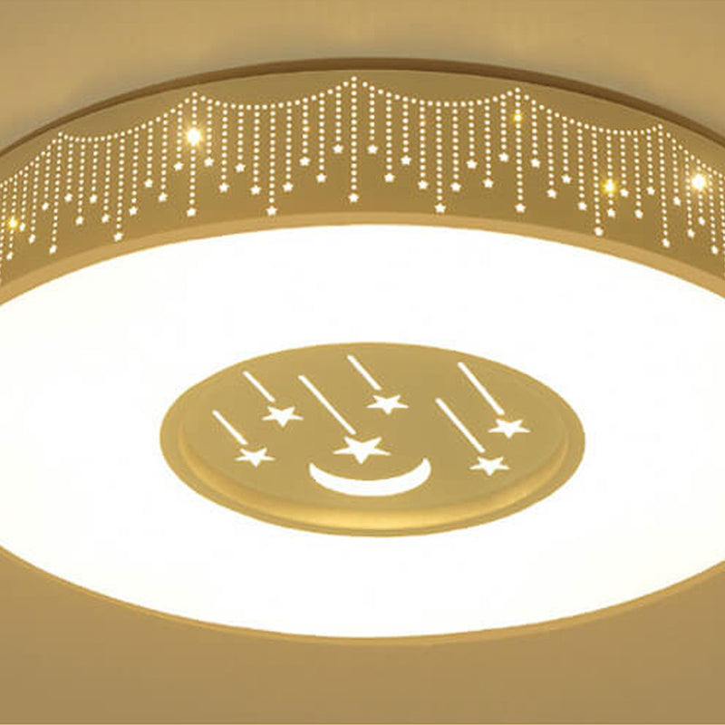 ضوء السقف الدائري LED للأطفال بتصميم حديث وبسيط مع سماء مرصعة بالنجوم 
