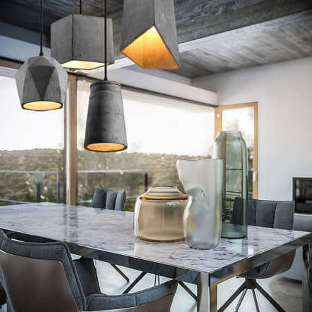 Simplicidad Industrial Lámpara Colgante Geométrica de Cemento de 1 Luz 
