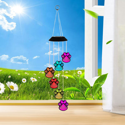 Courtyard Decorates Dog Claw-shaped Wind Chimes Solar Outdoor Landscape Light