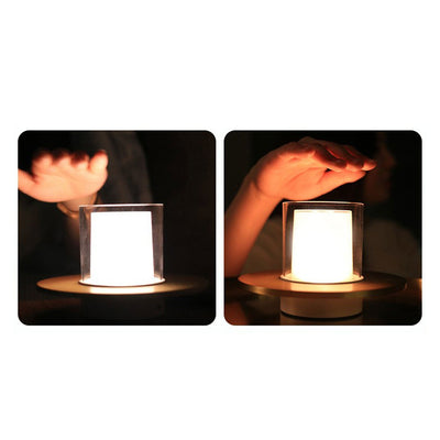 Lampe de Table Moderne à Bougie LED Cylindrique de Luxe Léger 