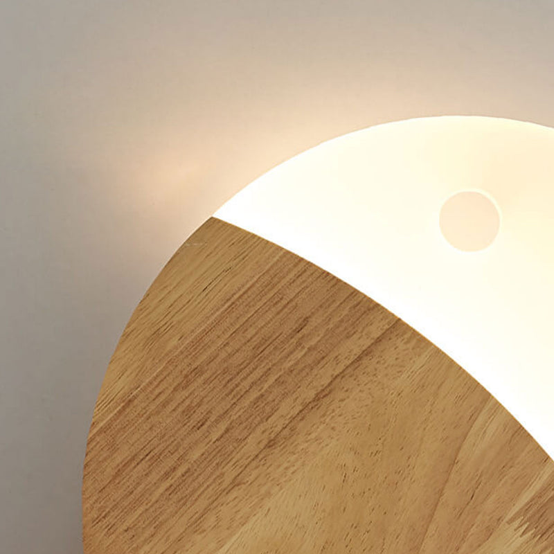 Nordic Minimalist Oak Acrylic Fish LED Wall Sconce Lamp