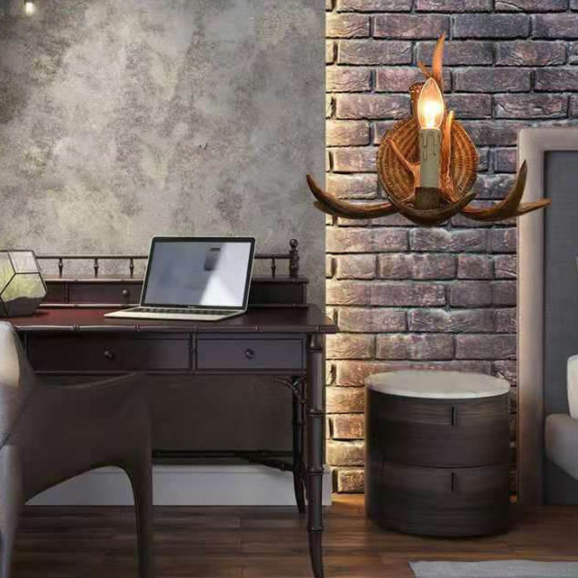 مصباح حائط برأس غزال ريترو حديث من الراتنج مع ضوء واحد 