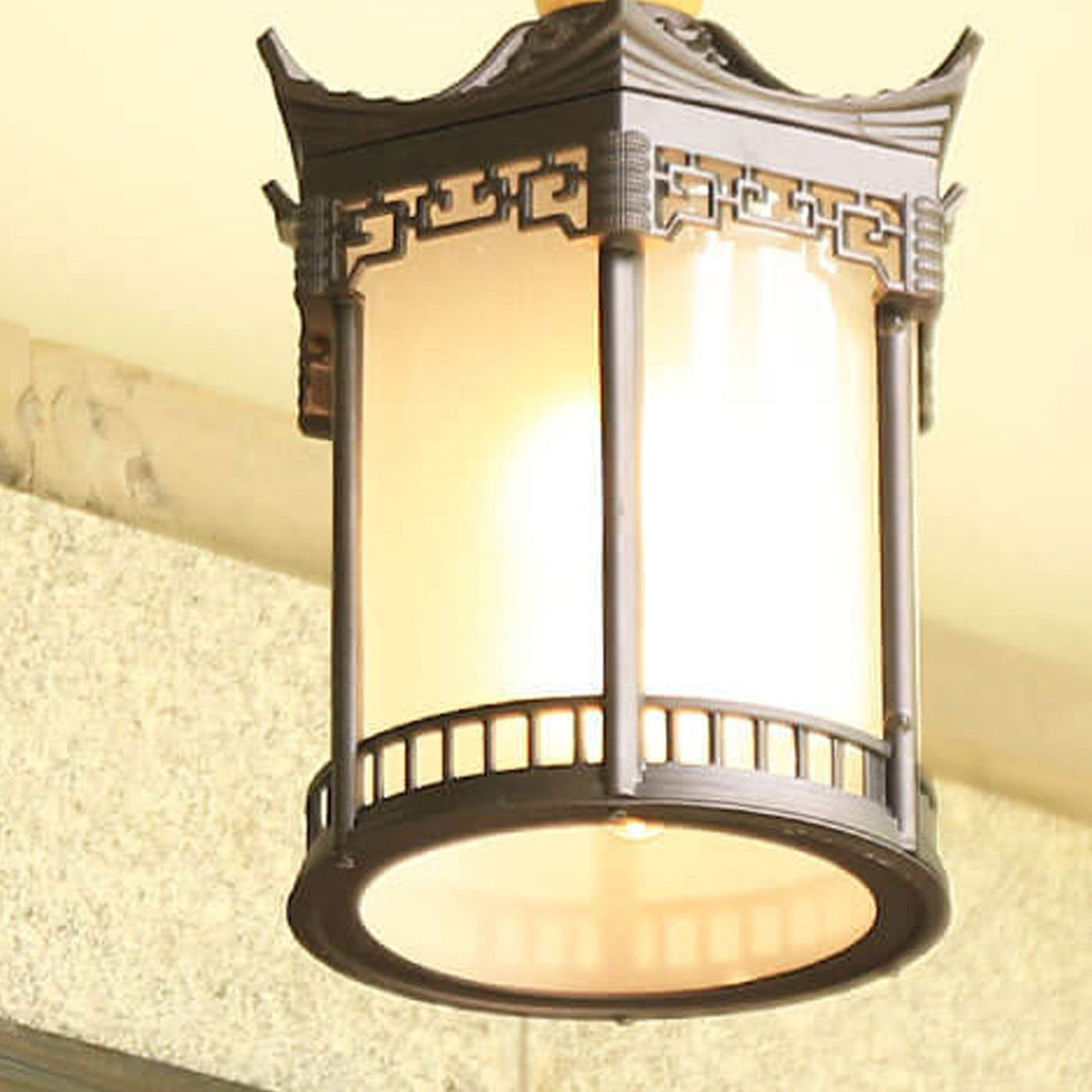 Retro chinesische wasserdichte sechseckige Laterne für den Außenbereich 1-Licht Terrassen-Pendelleuchte 