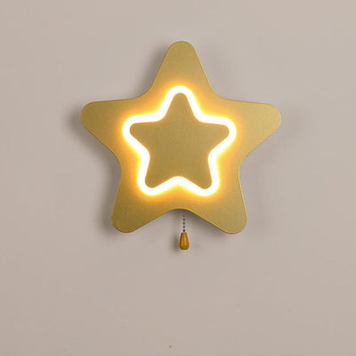 Modern Creative Pentagram Star LED Pull Cord Wall  Sconce Lamp