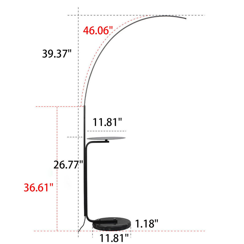 Nordic Minimalist Line Bending with Tray LED Standing Floor Lamp