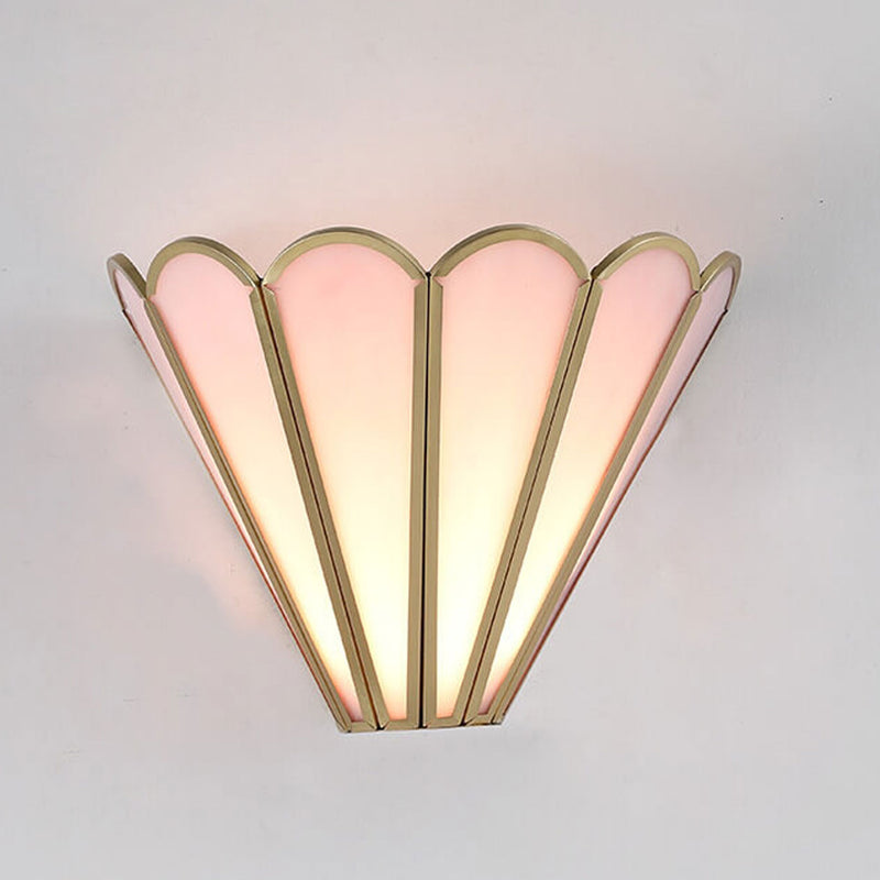 Nordic Minimalist Brass Glass 1-Light Wall Sconce Lamp