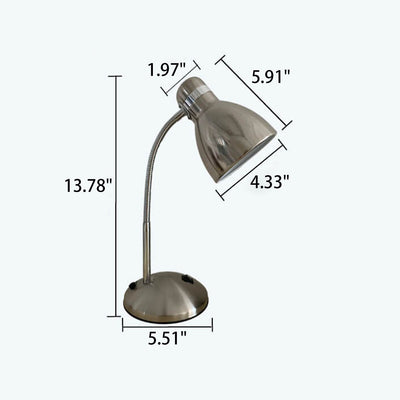 Vintage Industrial Aged Chrome Metal 1-Light Table Lamp