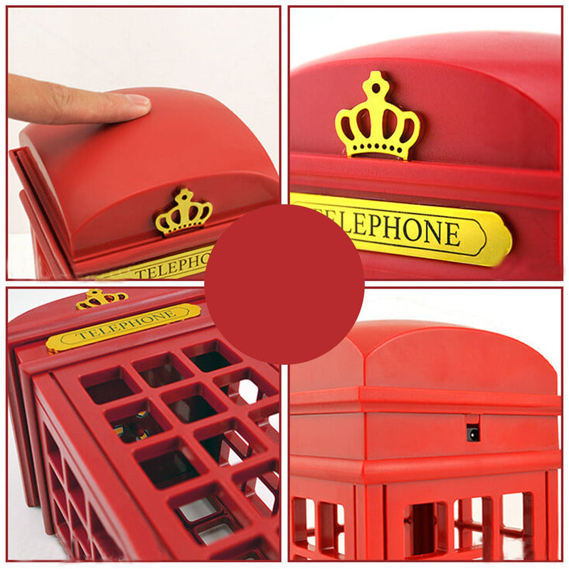 Retro Touch Creative British Phone Booth Design LED Night Light Table Lamp